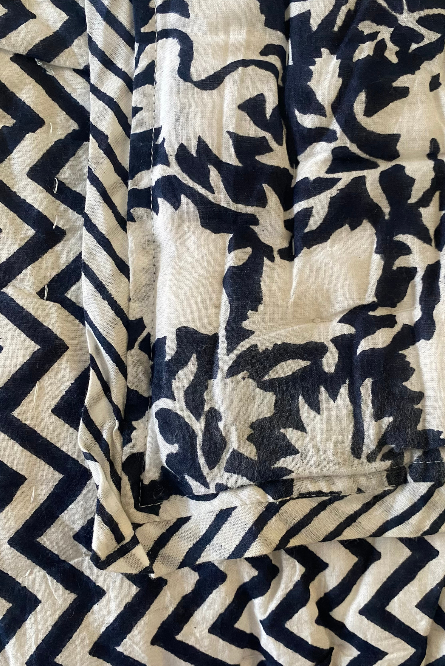 Bouti Chevron Block Printed Quilt - Single - 01