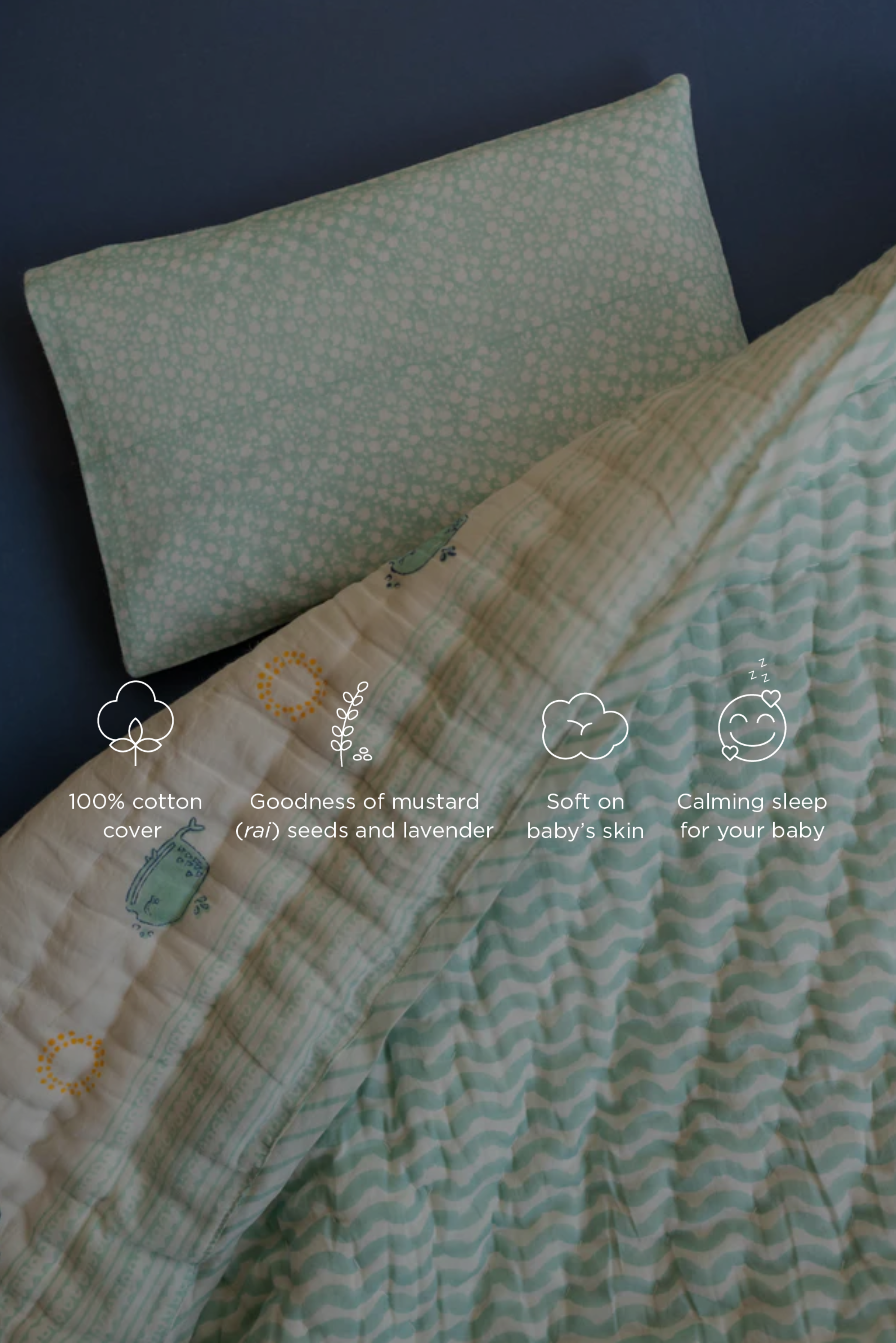 Head-shaping Mustard Rai Pillow - Phool