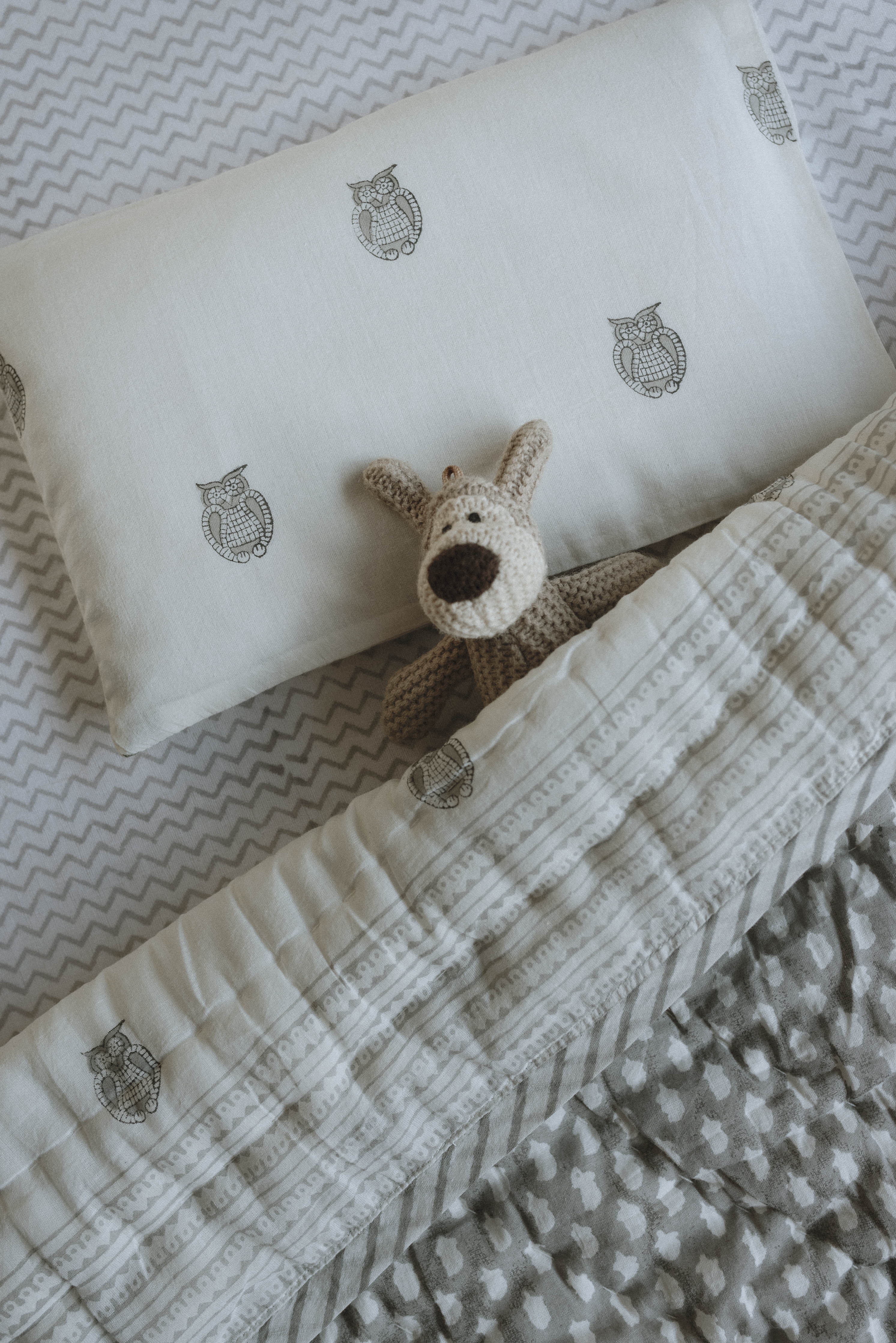 Head-shaping Mustard Rai Pillow - Owl