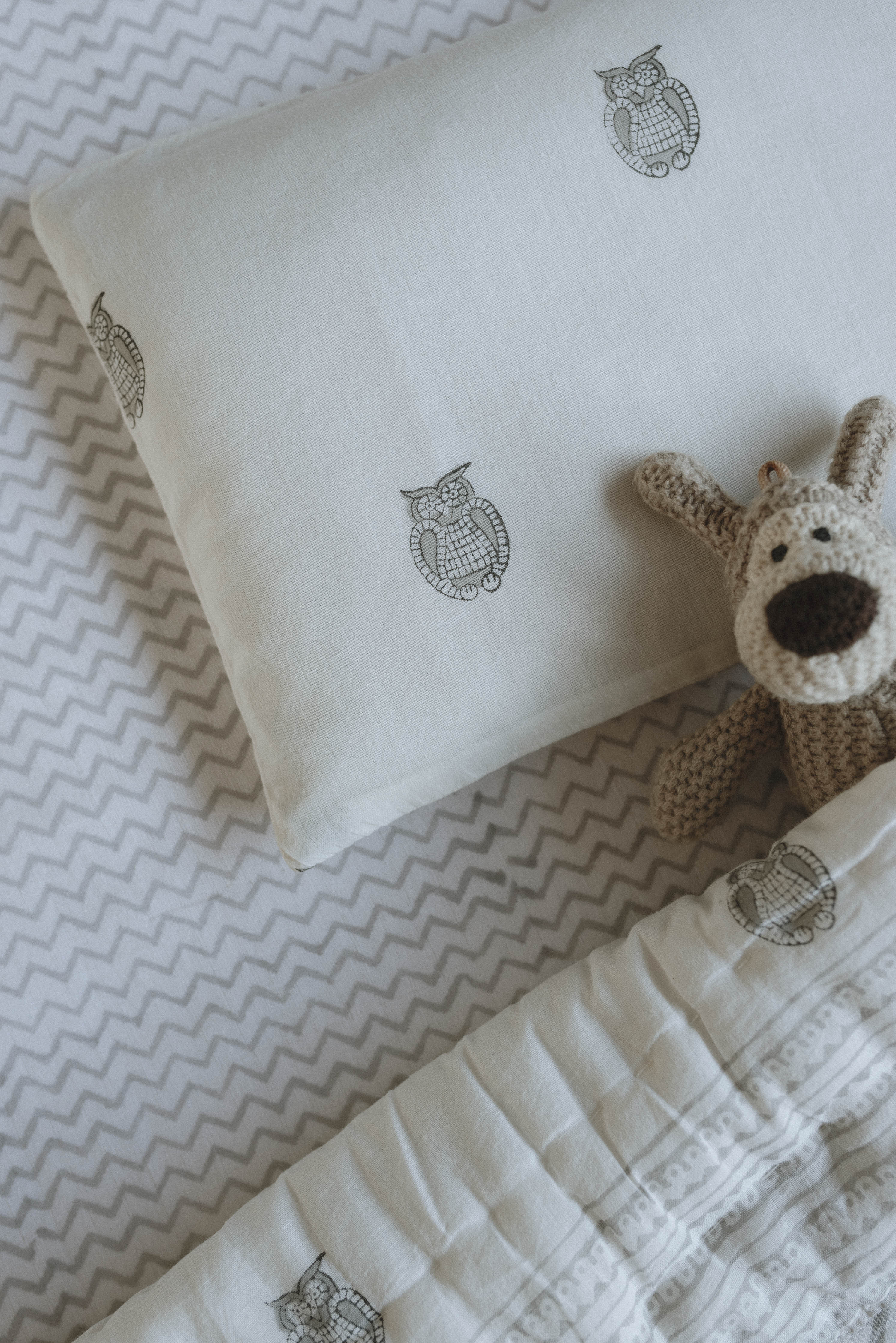 Head-shaping Mustard Rai Pillow - Owl