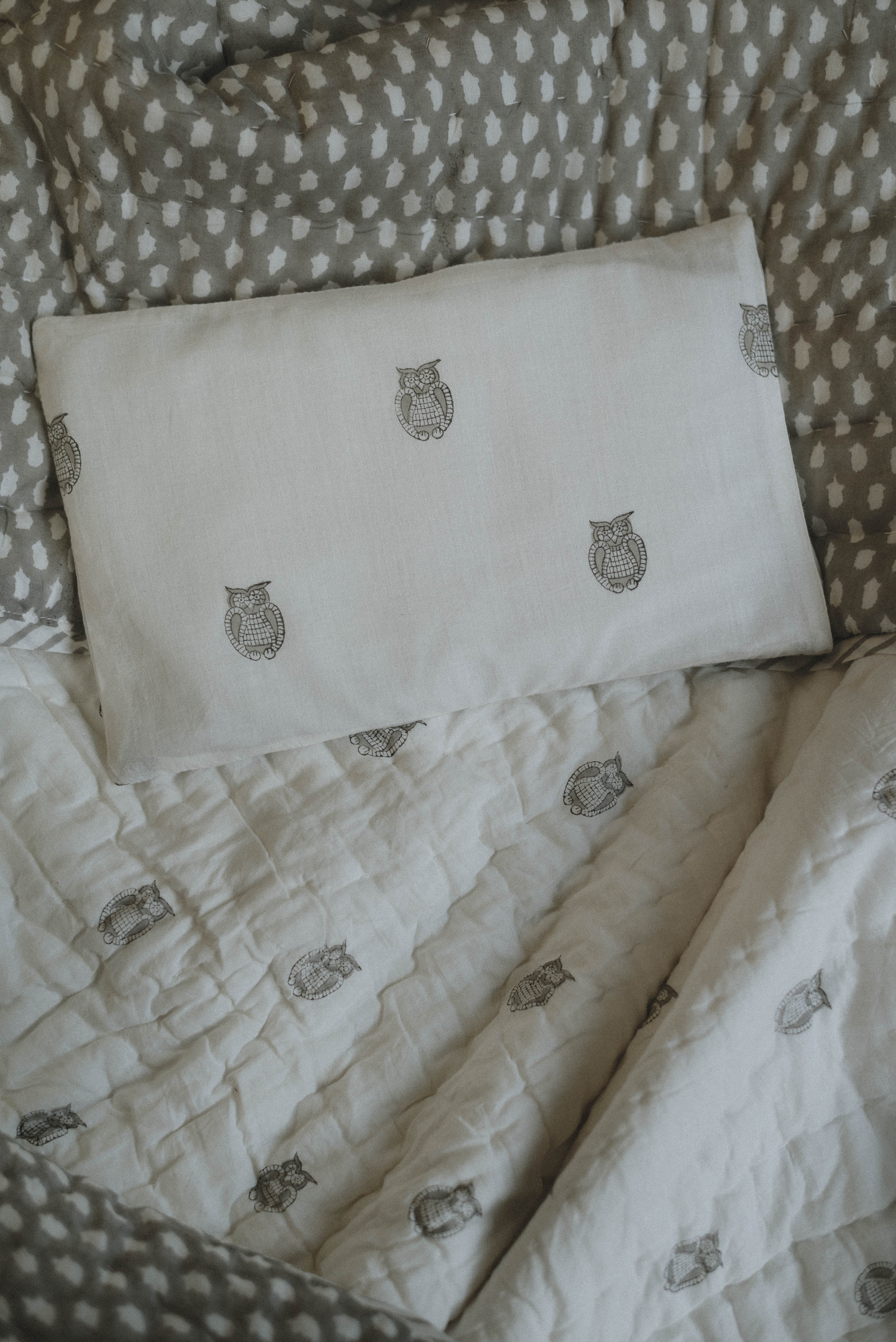 Head-shaping Mustard Rai Pillow - Owl