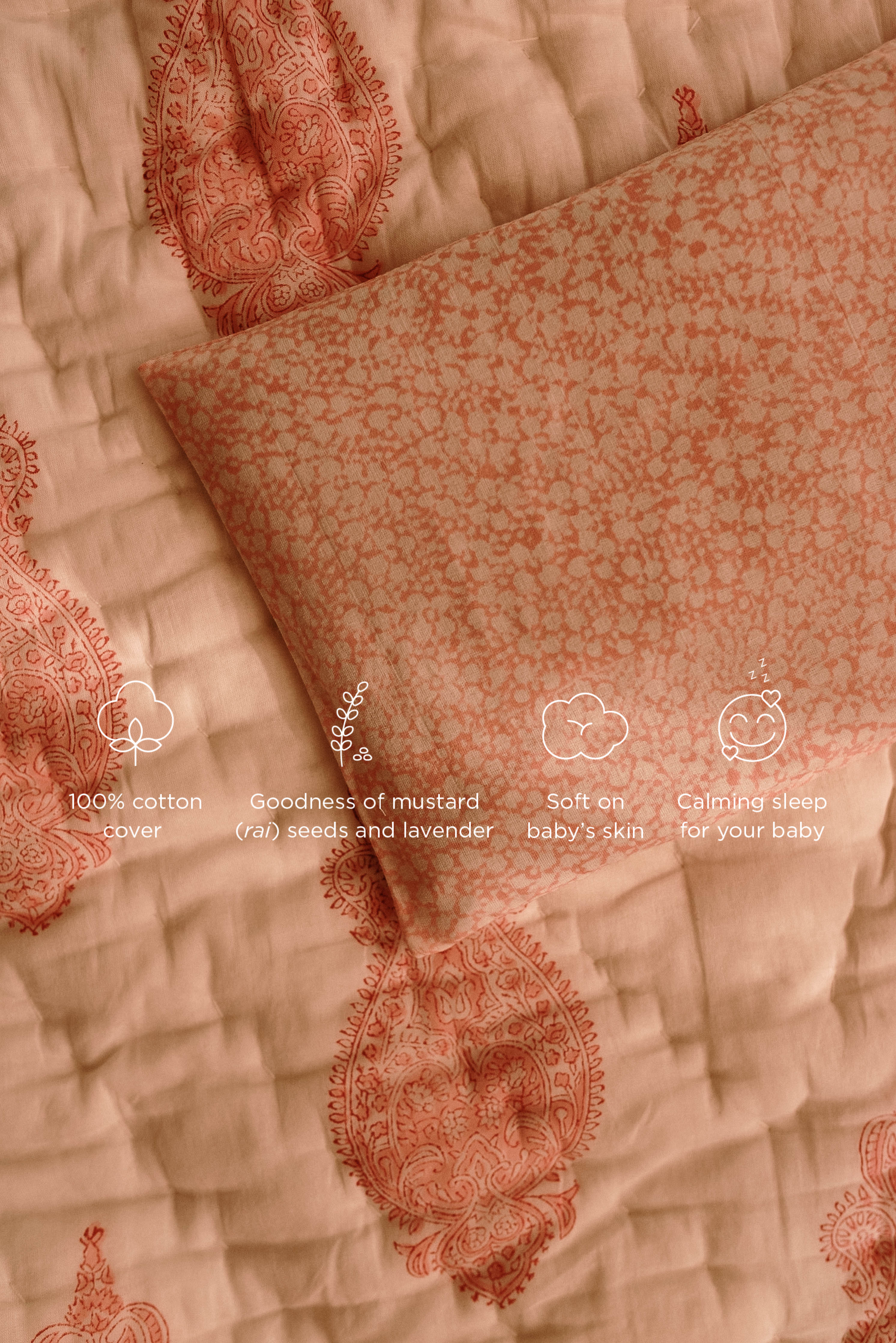 Head-shaping Mustard Rai Pillow - Orchid