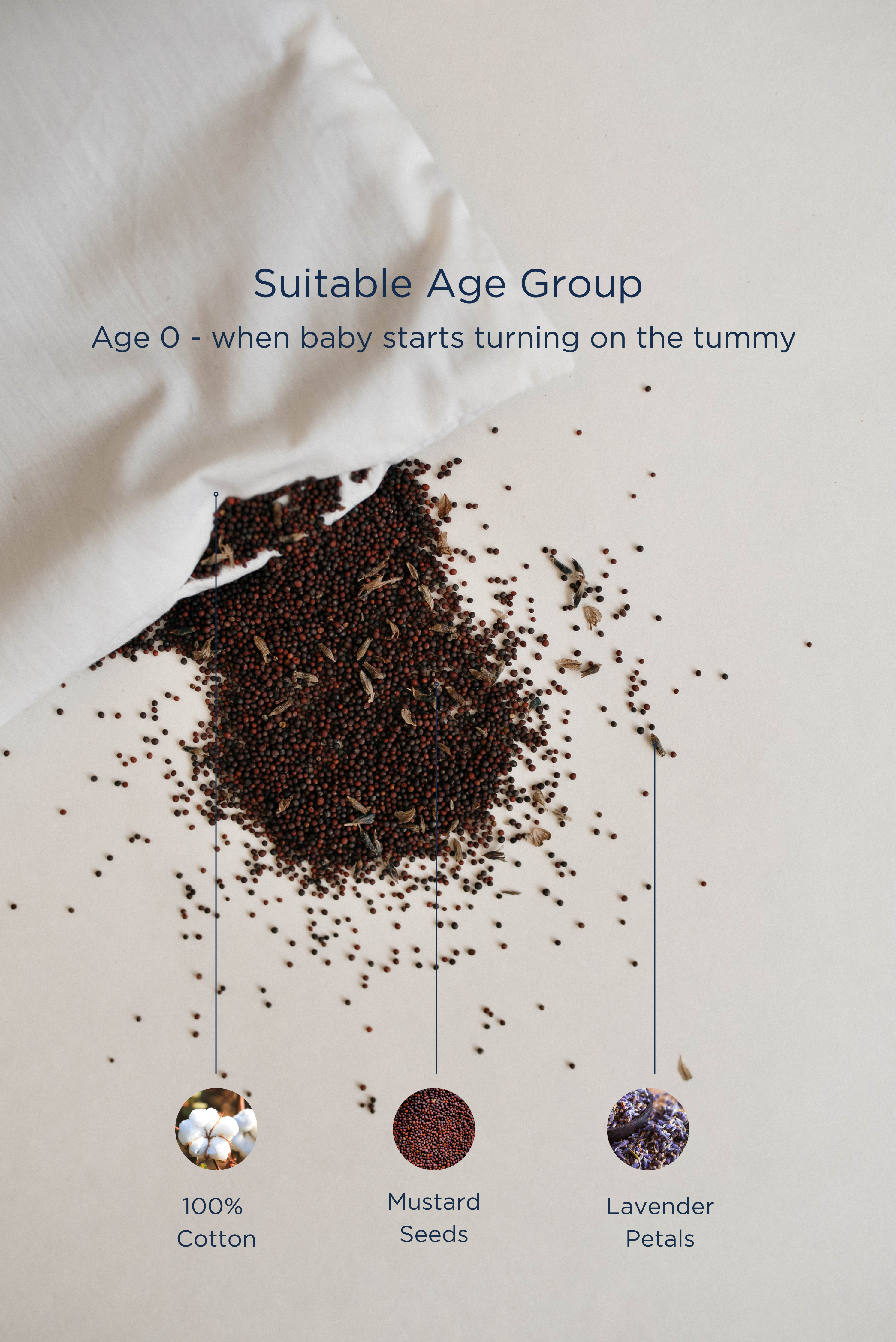 Head-shaping Mustard Rai Pillow - Phool