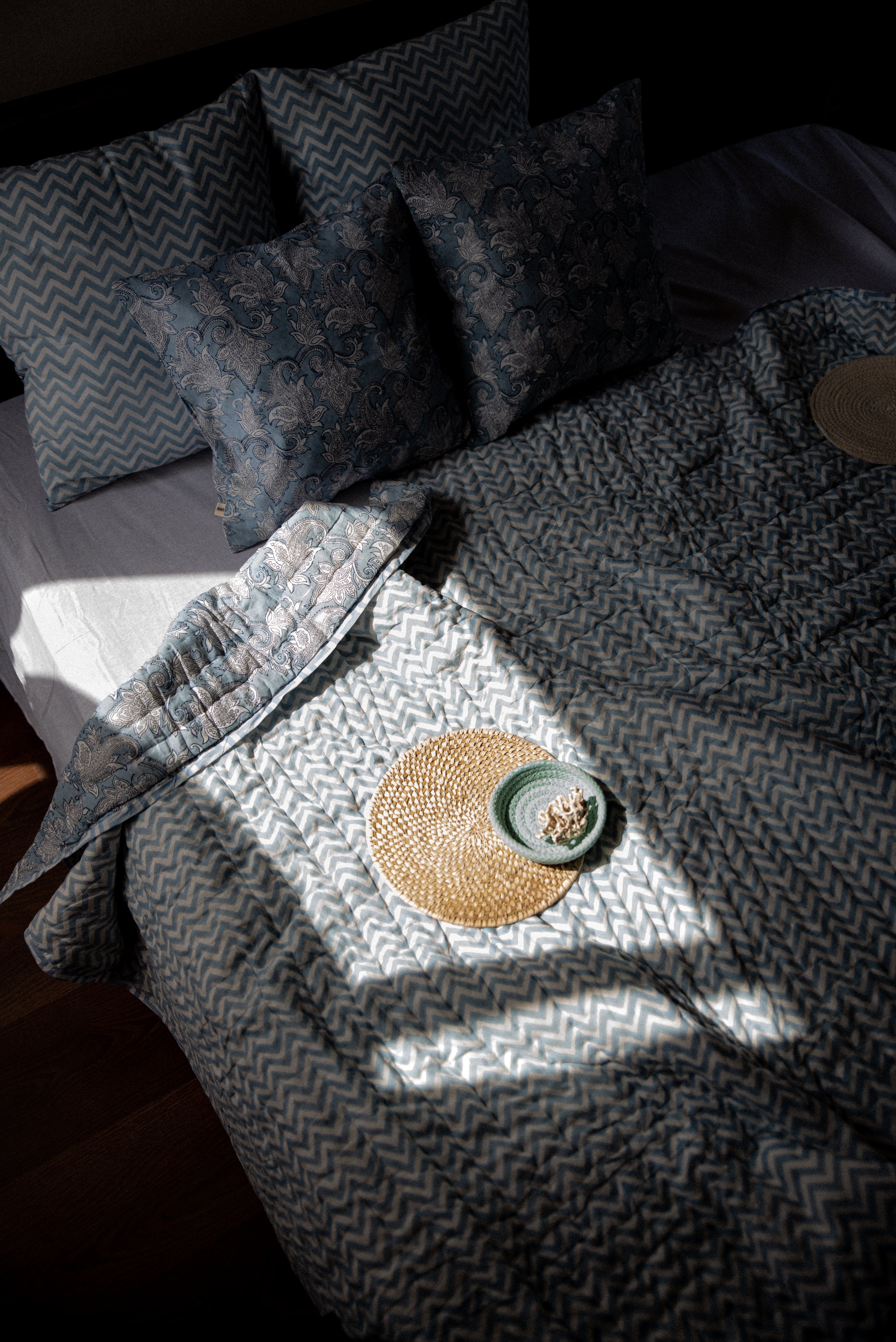 Mogra Block Printed Quilt - Single - 03