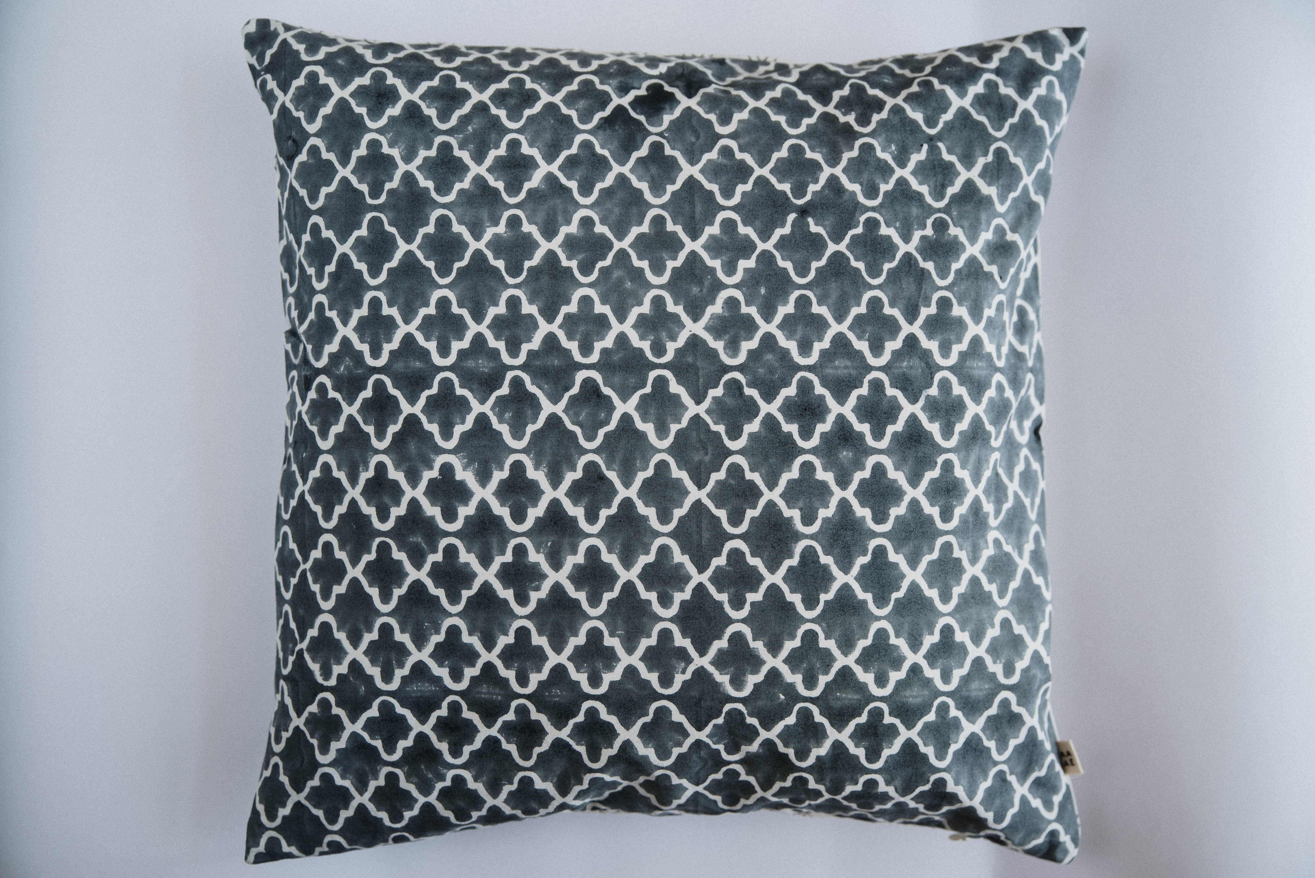Jaali Block Printed Cushion Cover - Set of 2