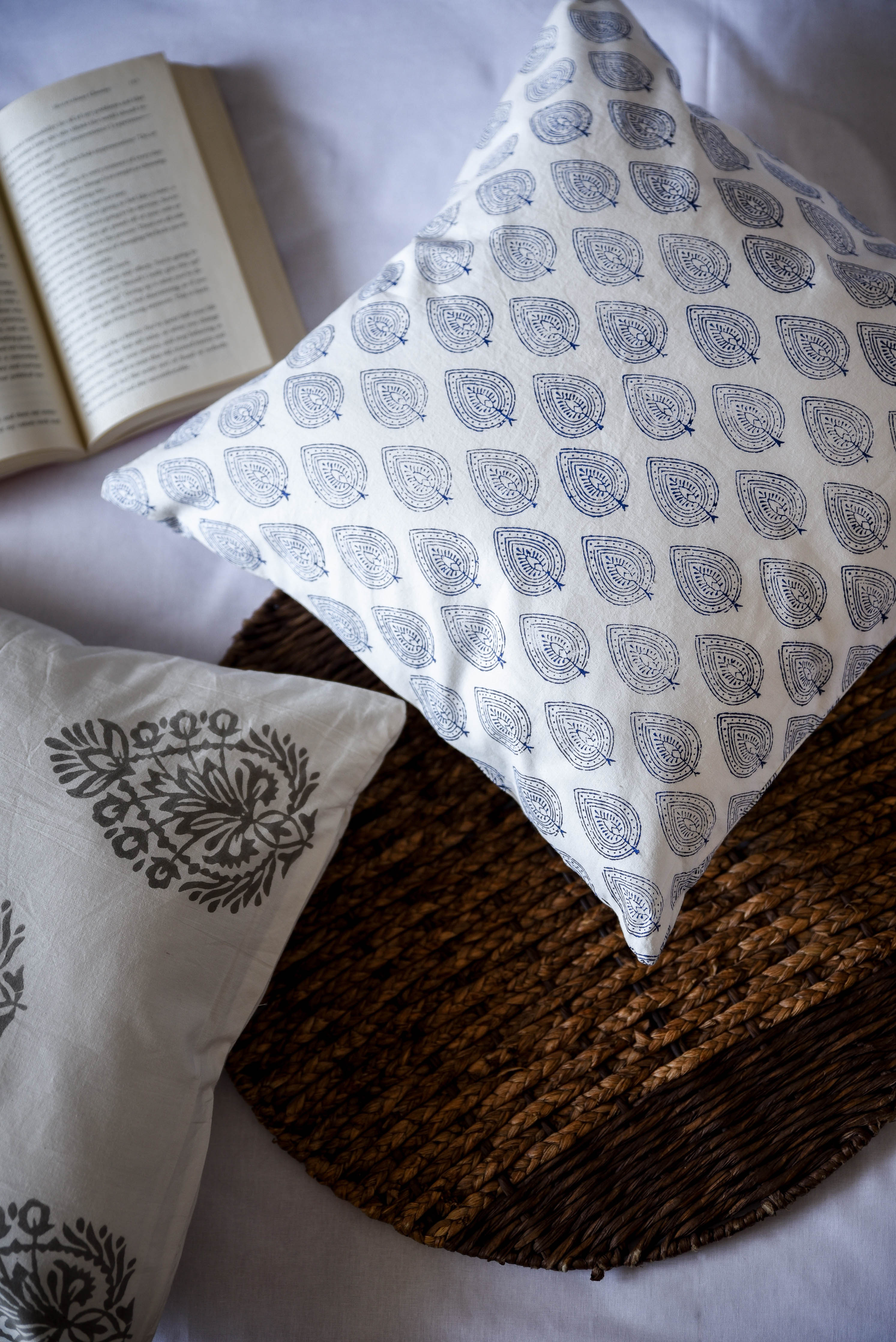 Tecca Block Printed Cushion Cover - Set of 2