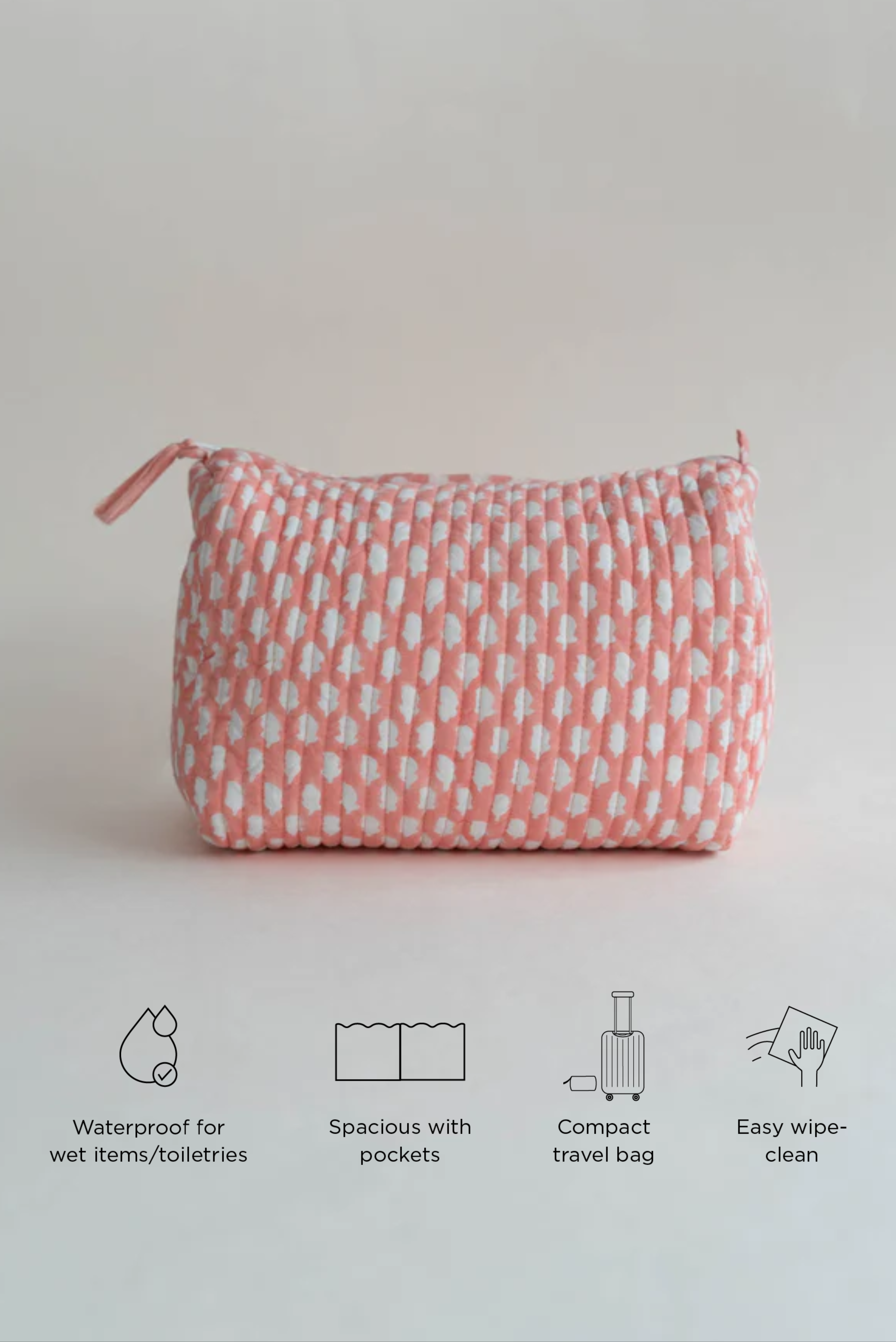 Orchid Wash/Toiletry Bag with Waterproof Lining