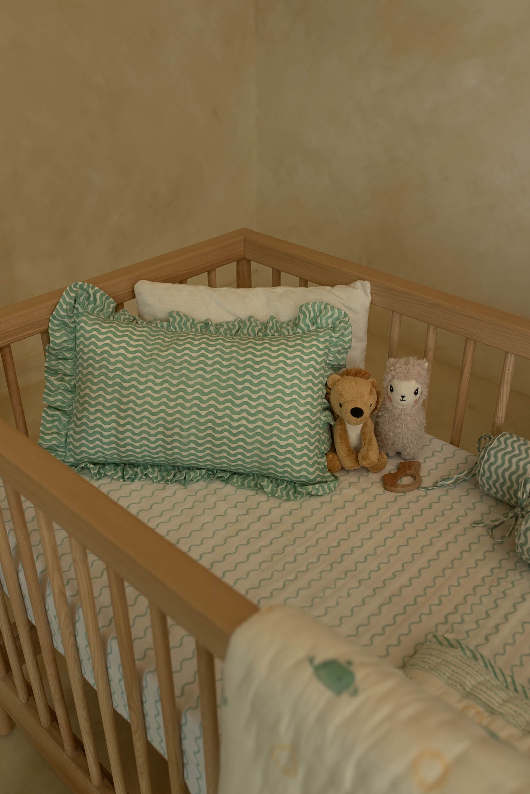 Moana Block Printed Ruffle Comfort Pillow (Insert Included)
