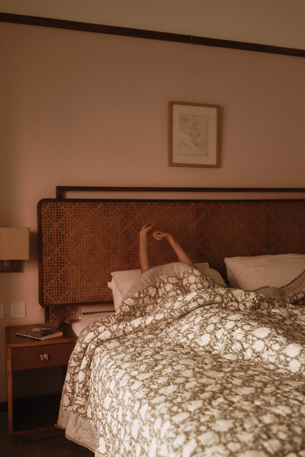Sage Grey Block Printed Quilt