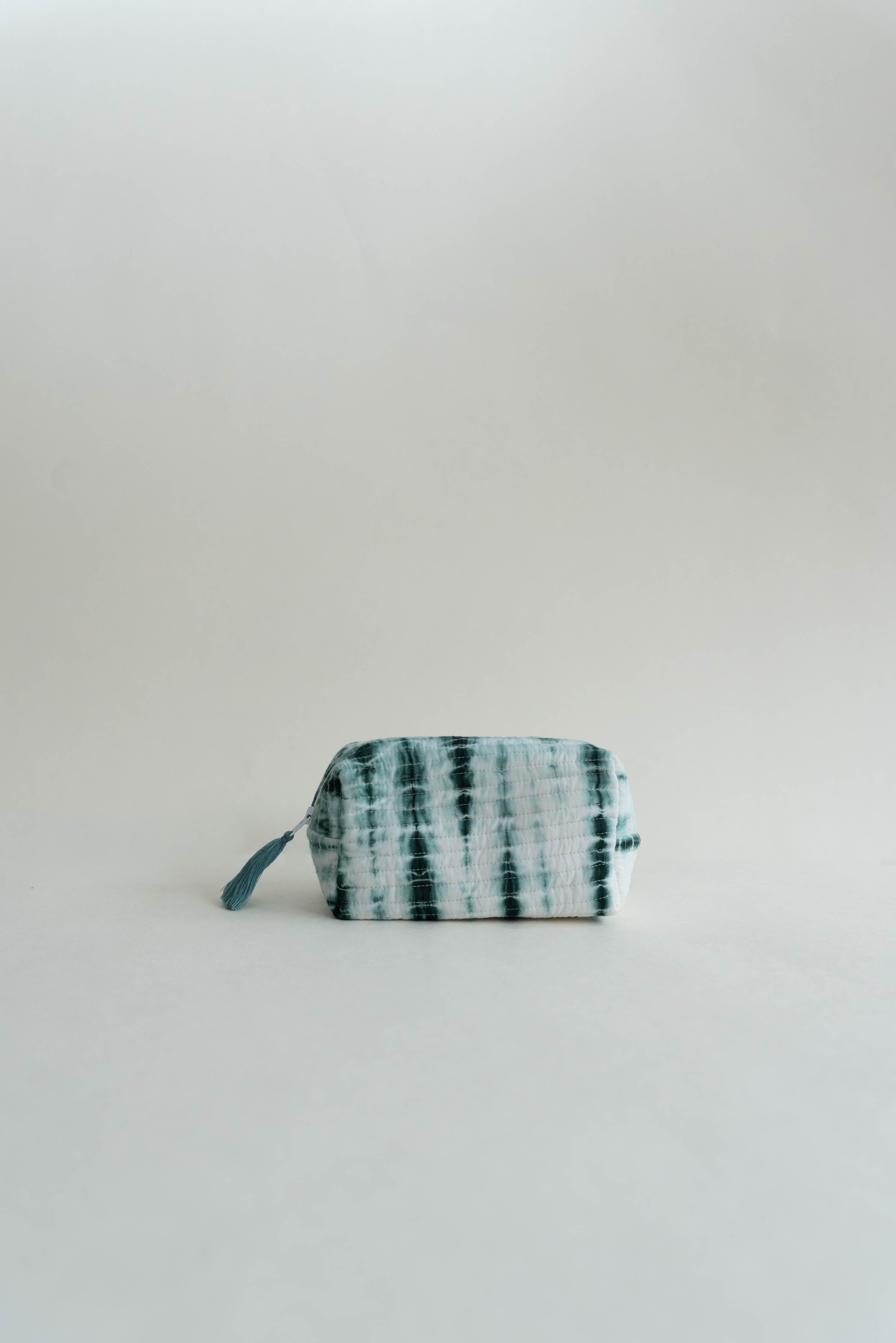 Shibori Quilted Pouches - Set of 2 - Green & Indigo