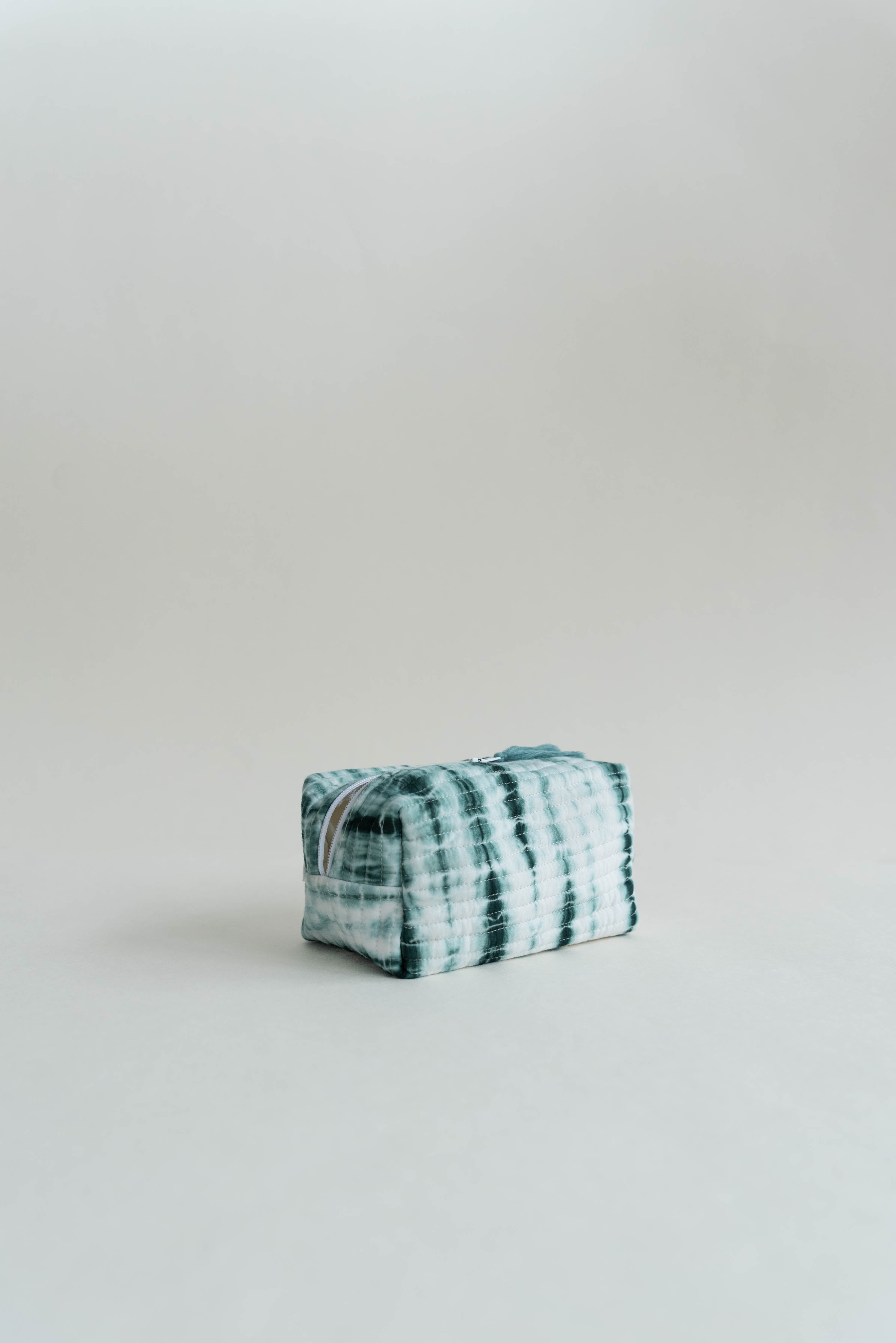 Shibori Quilted Pouches - Set of 2 - Green & Indigo