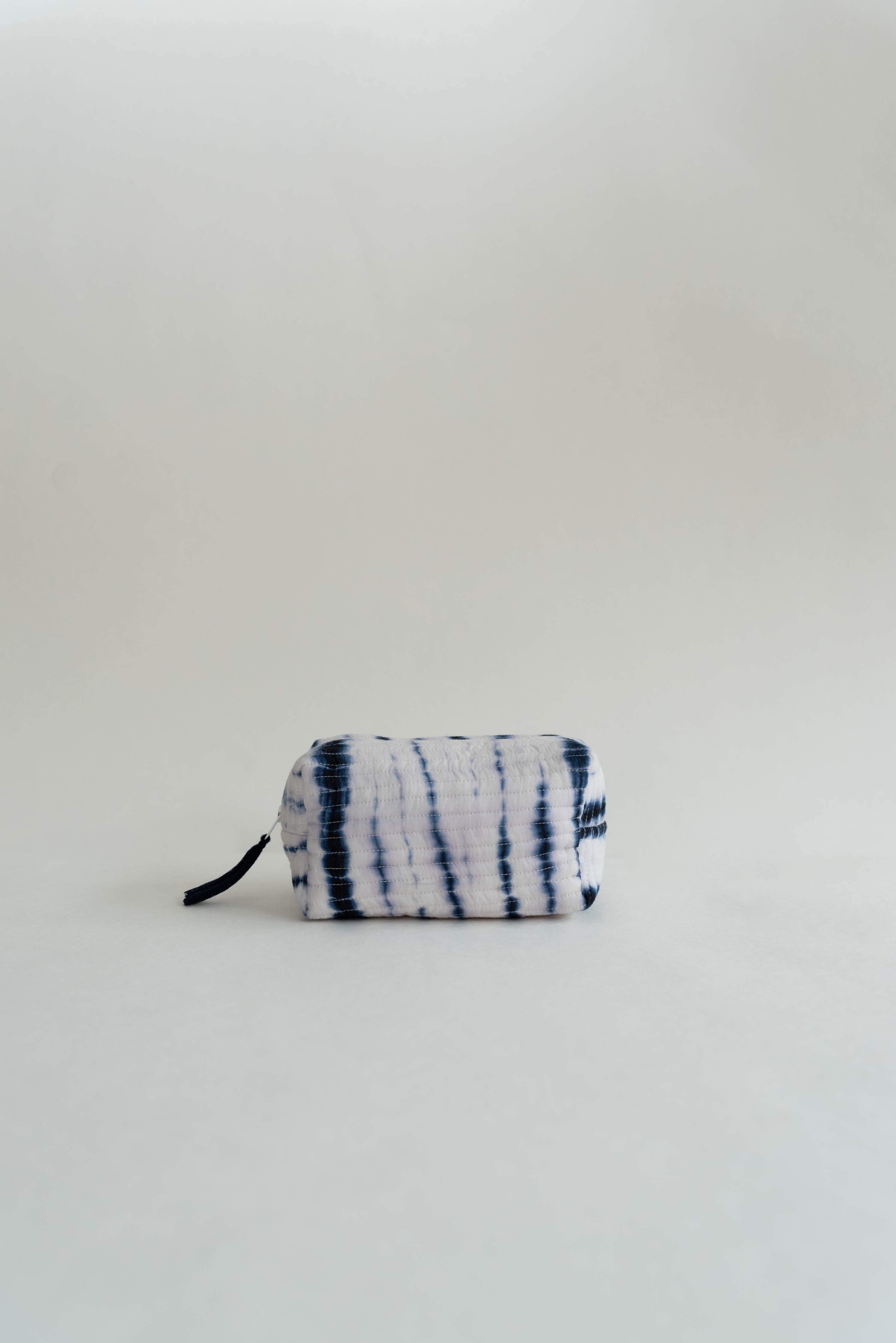 Shibori Quilted Pouch - Indigo