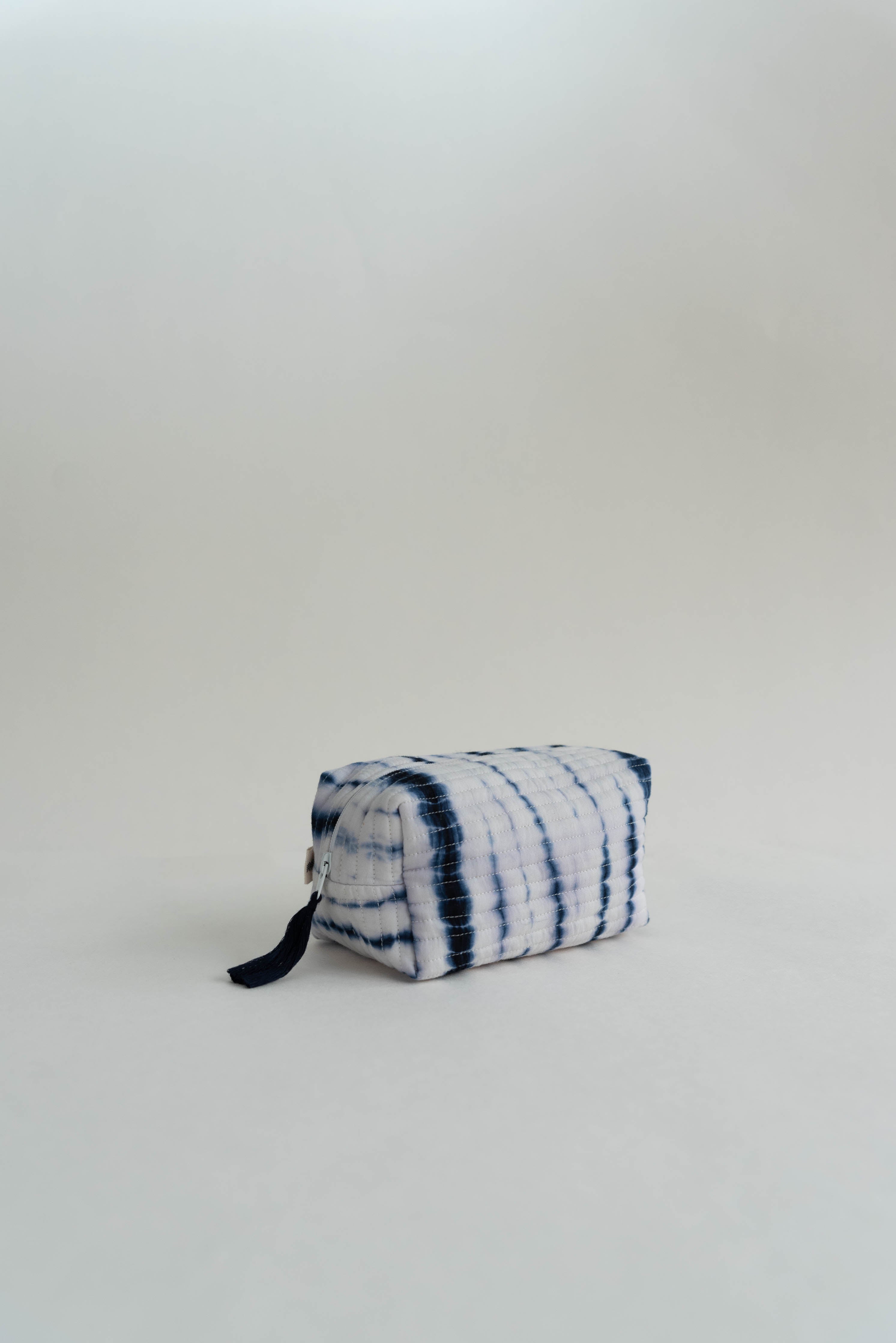 Shibori Quilted Pouch - Indigo