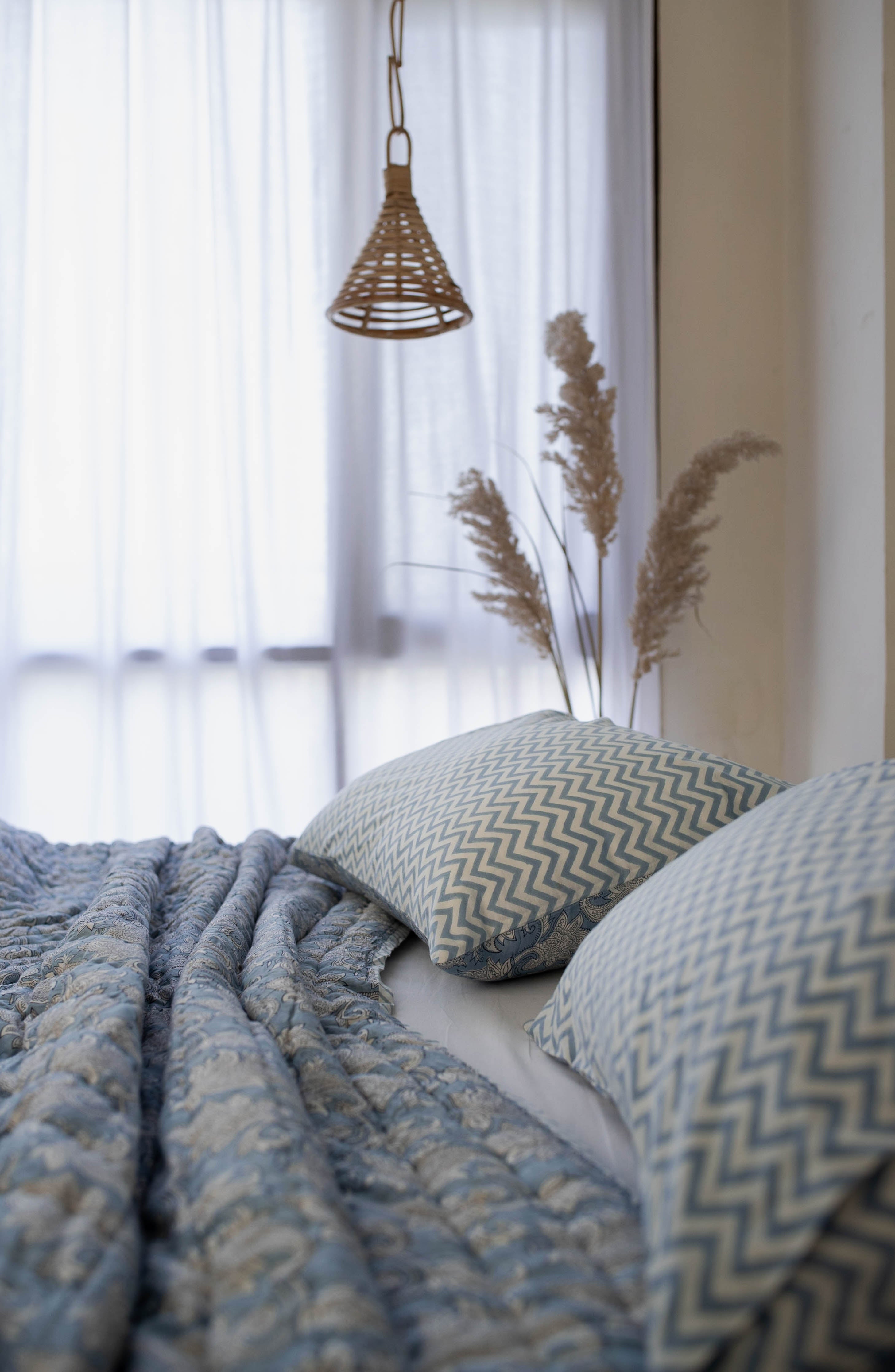 Mogra Block Printed Quilt - Double - 09