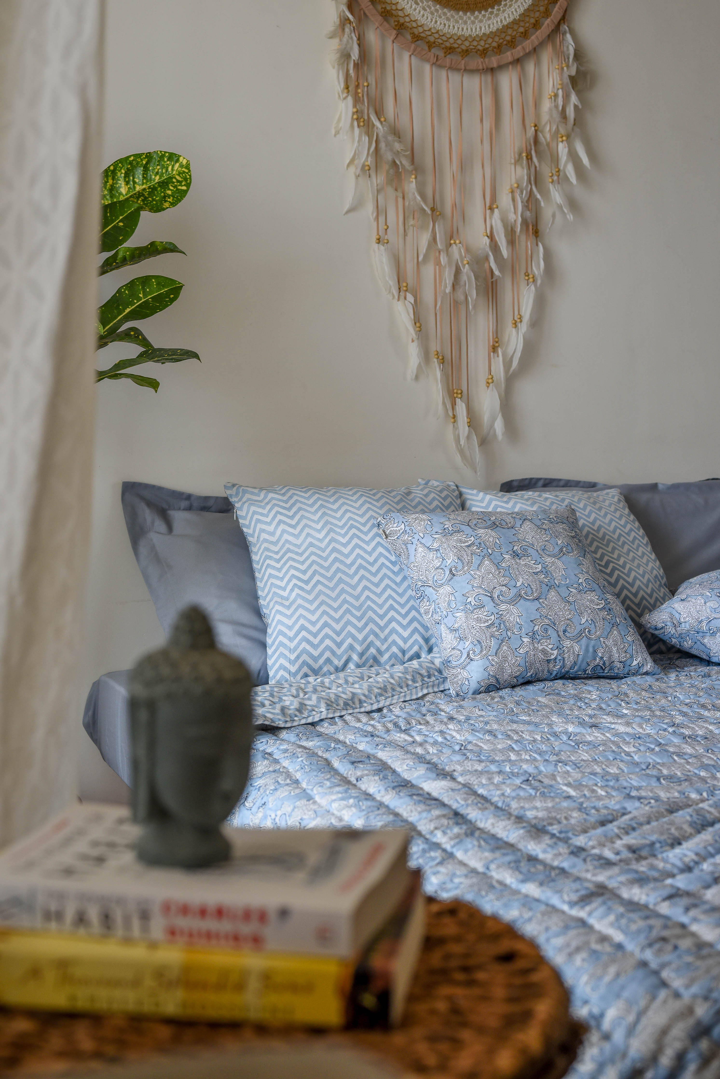 Mogra Block Printed Quilt - Double - 09