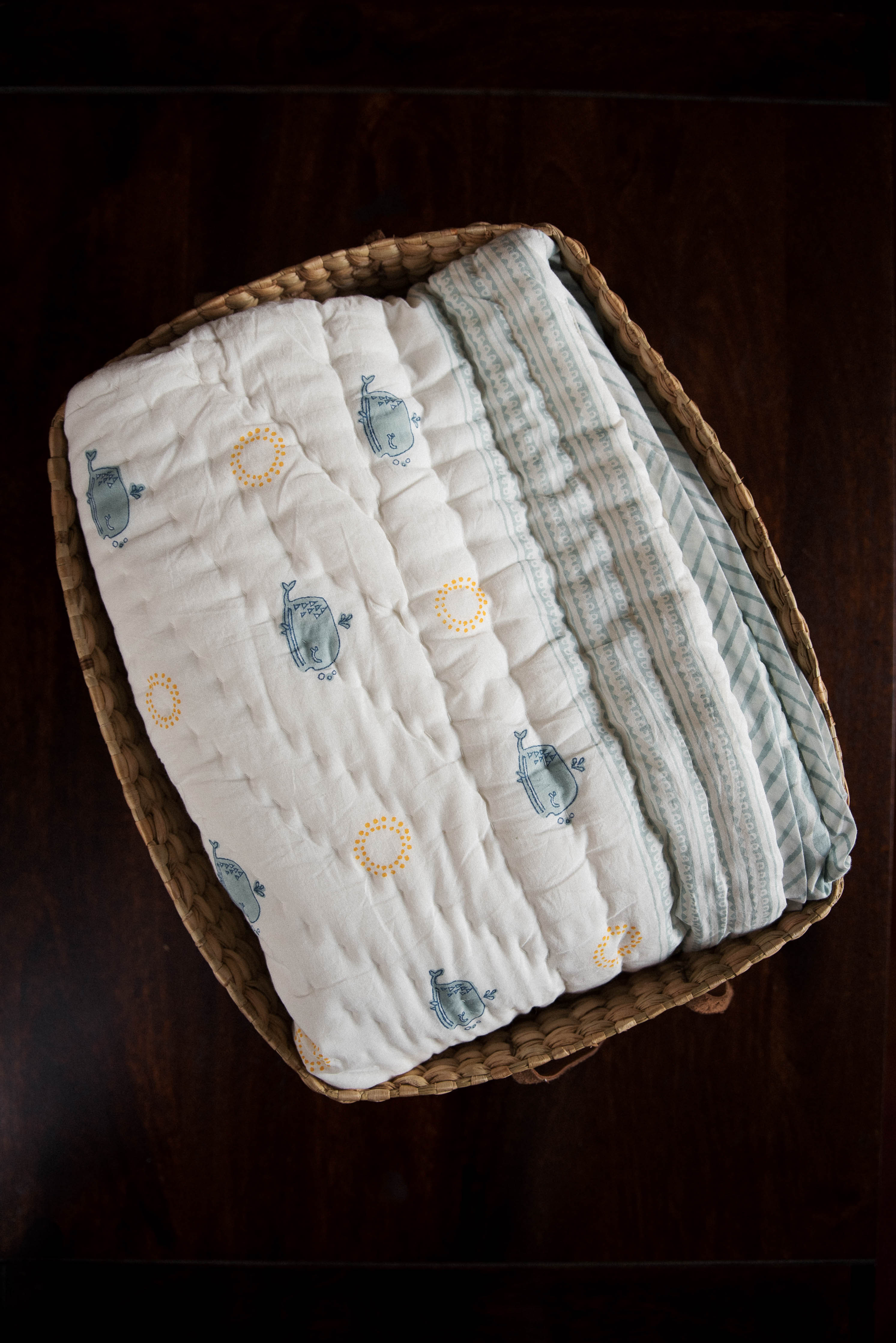 Moana Block Printed Baby Quilt - 01